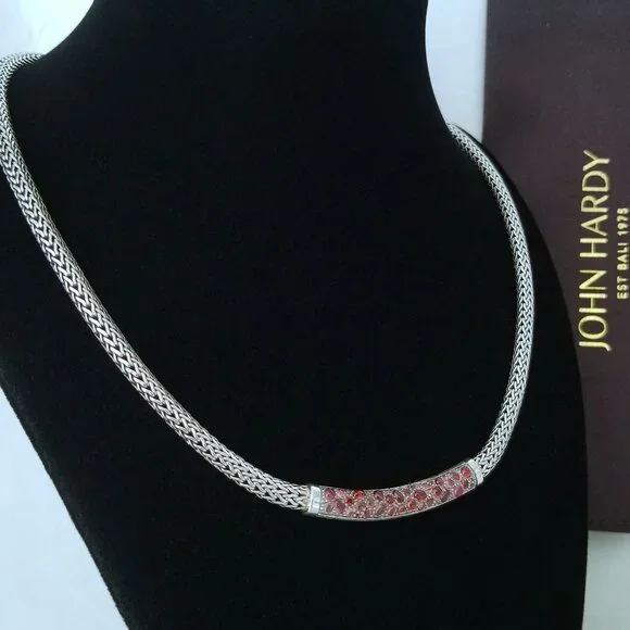 SOLD - JOHN HARDY *RARE* Raspberry Lava Tourmaline Necklace - 18" - New! $1495 - Picture 1 of 8